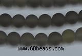 CAG9311 15.5 inches 6mm round matte grey agate beads wholesale