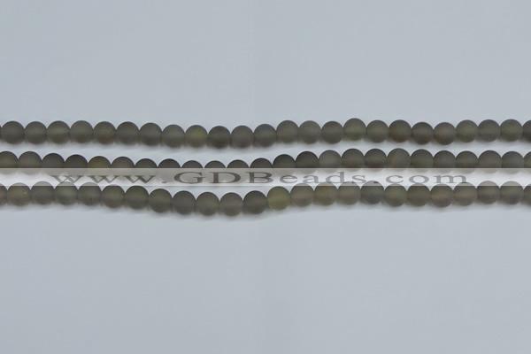 CAG9311 15.5 inches 6mm round matte grey agate beads wholesale