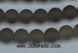 CAG9312 15.5 inches 8mm round matte grey agate beads wholesale