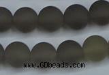 CAG9314 15.5 inches 12mm round matte grey agate beads wholesale