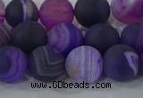 CAG9322 15.5 inches 10mm round matte line agate beads wholesale