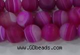 CAG9327 15.5 inches 8mm round matte line agate beads wholesale