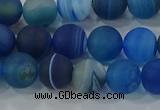 CAG9332 15.5 inches 8mm round matte line agate beads wholesale