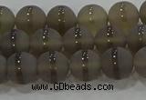 CAG9344 15.5 inches 8mm round matte grey agate beads wholesale