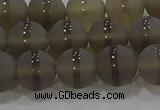 CAG9345 15.5 inches 10mm round matte grey agate beads wholesale