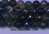 CAG9361 15.5 inches 6mm faceted round moss agate beads wholesale