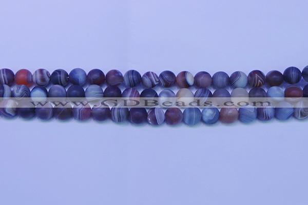 CAG9373 15.5 inches 10mm round matte botswana agate beads