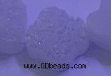 CAG9420 7.5 inches 16*16mm flower white plated druzy agate beads