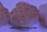 CAG9421 7.5 inches 16*16mm flower champagne plated druzy agate beads