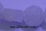 CAG9431 7.5 inches 16mm coin white plated druzy agate beads