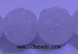 CAG9432 7.5 inches 18mm coin white plated druzy agate beads