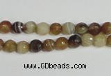 CAG944 16 inches 6mm faceted round madagascar agate gemstone beads