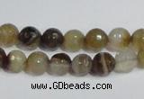 CAG945 16 inches 8mm faceted round madagascar agate gemstone beads