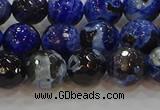 CAG9462 15.5 inches 8mm faceted round fire crackle agate beads