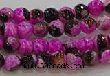 CAG9466 15.5 inches 6mm faceted round fire crackle agate beads