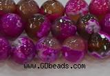 CAG9468 15.5 inches 10mm faceted round fire crackle agate beads