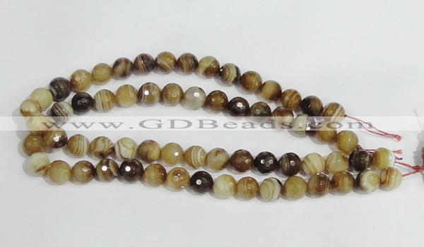 CAG947 16 inches 12mm faceted round madagascar agate gemstone beads