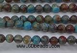 CAG9470 15.5 inches 3mm round blue crazy lace agate beads