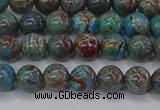 CAG9471 15.5 inches 4mm round blue crazy lace agate beads