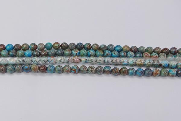 CAG9471 15.5 inches 4mm round blue crazy lace agate beads