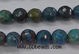 CAG9481 15.5 inches 6mm faceted round blue crazy lace agate beads