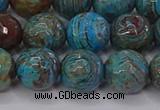 CAG9483 15.5 inches 10mm faceted round blue crazy lace agate beads