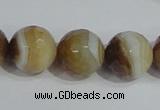 CAG949 16 inches 16mm faceted round madagascar agate gemstone beads