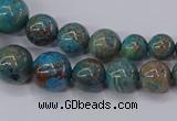 CAG9490 15.5 inches 6mm - 16mm round blue crazy lace agate beads