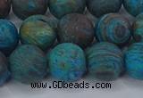 CAG9496 15.5 inches 12mm round matte blue crazy lace agate beads