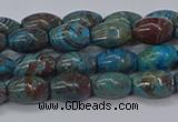 CAG9510 15.5 inches 5*8mm rice blue crazy lace agate beads