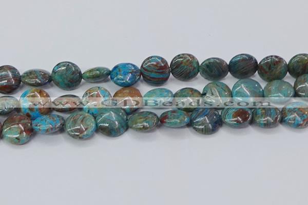 CAG9517 15.5 inches 18mm flat round blue crazy lace agate beads