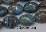 CAG9521 15.5 inches 12*16mm oval blue crazy lace agate beads