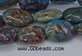 CAG9522 15.5 inches 13*18mm oval blue crazy lace agate beads