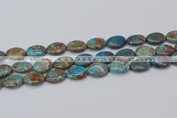 CAG9523 15.5 inches 15*20mm oval blue crazy lace agate beads