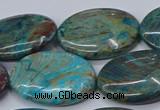 CAG9525 15.5 inches 22*30mm oval blue crazy lace agate beads