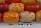 CAG9543 15.5 inches 13*18mm drum dragon veins agate beads