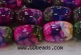 CAG9548 15.5 inches 13*18mm drum dragon veins agate beads