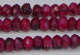 CAG9575 15.5 inches 4*6mm faceted rondelle crazy lace agate beads