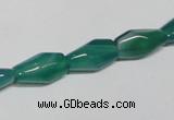 CAG958 15.5 inches 8*14mm faceted rice green agate gemstone beads