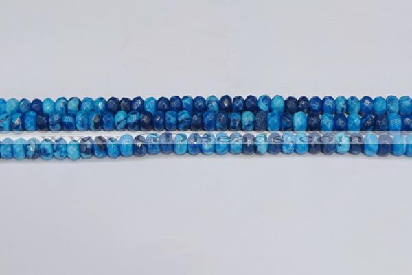 CAG9593 15.5 inches 5*8mm faceted rondelle crazy lace agate beads