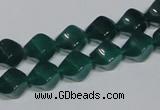 CAG960 15.5 inches 8*10mm twisted rice green agate gemstone beads