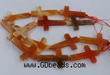 CAG9628 15.5 inches 32*48mm - 35*50mm cross dragon veins agate beads