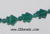 CAG963 15.5 inches 10*10mm fish green agate gemstone beads wholesale