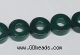 CAG964 15.5 inches 13mm donut green agate gemstone beads wholesale