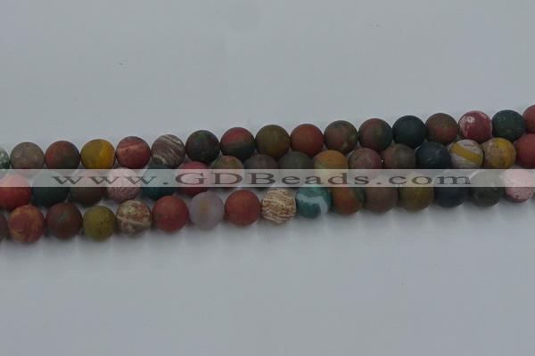 CAG9668 15.5 inches 10mm round matte ocean agate beads wholesale