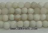 CAG9700 15.5 inches 4mm round matte grey agate beads wholesale