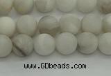 CAG9701 15.5 inches 6mm round matte grey agate beads wholesale