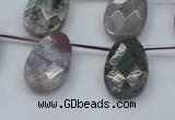 CAG9746 Top drilled 13*22mm faceted flat teardrop Indian agate beads