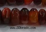 CAG9766 15.5 inches 8*16mm faceted rondelle agate gemstone beads