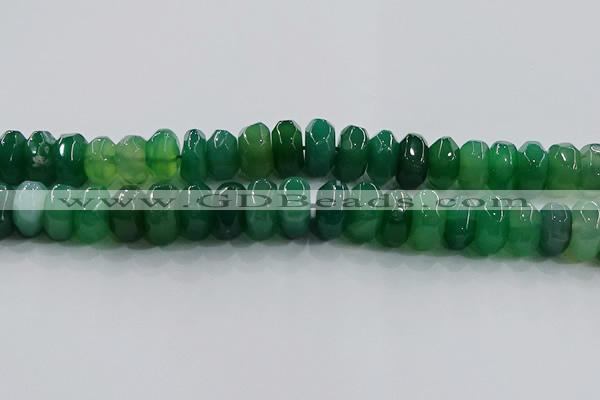 CAG9769 15.5 inches 8*16mm faceted rondelle agate gemstone beads